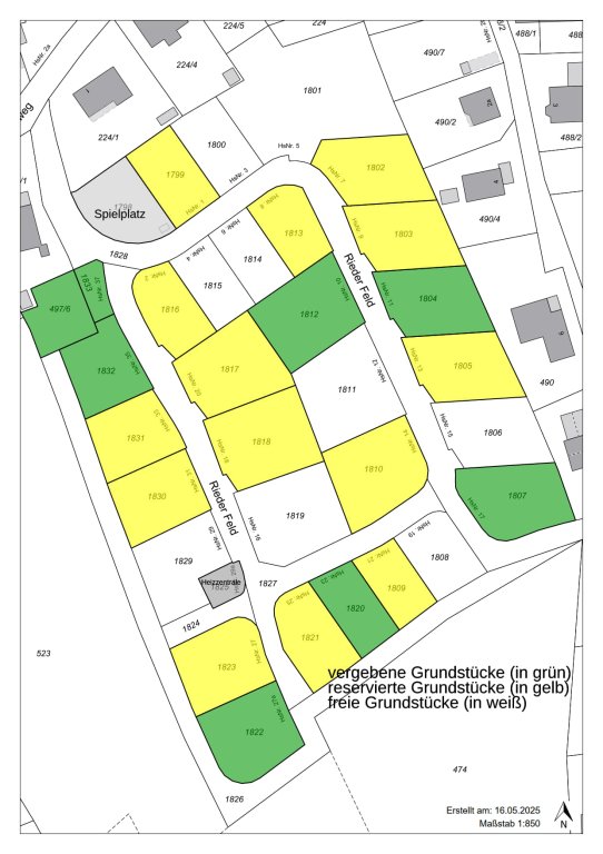 vergebene Grundstücke Rieder Feld 16.05.2025