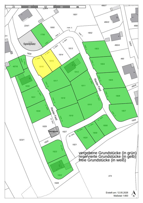 Vergebene Grundstücke Rieder Feld 12.05.2026 Vergebene Grundstücke Rieder Feld 12.05.2026